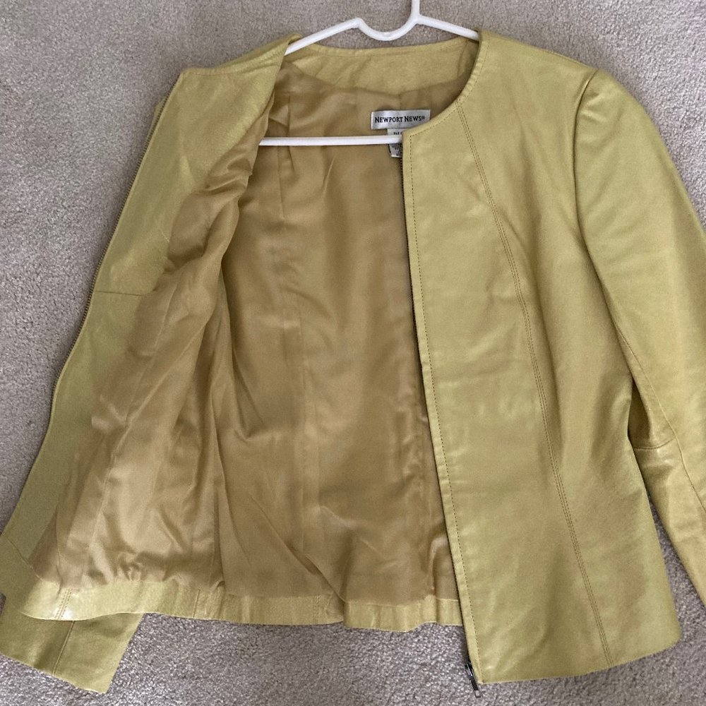 lined leather jacket sz 2
